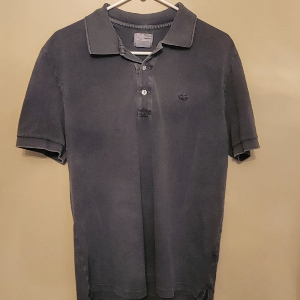 Lacoste Black Vintage Washed Polo size5